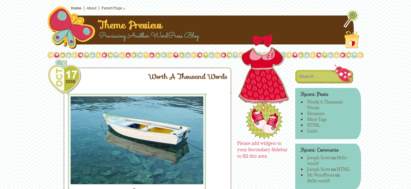 Its a Girl Free Feminine WordPress Theme