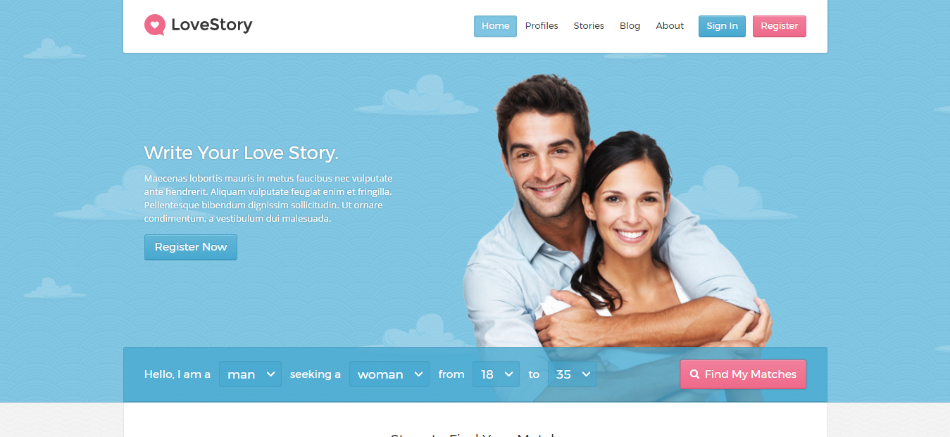 LoveStory Free And Premium Dating WordPress Theme