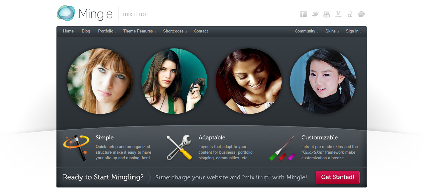 Mingle Free And Premium Dating WordPress Theme