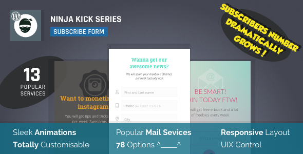 Ninja Kick Subscription WordPress Newsletter Plugins