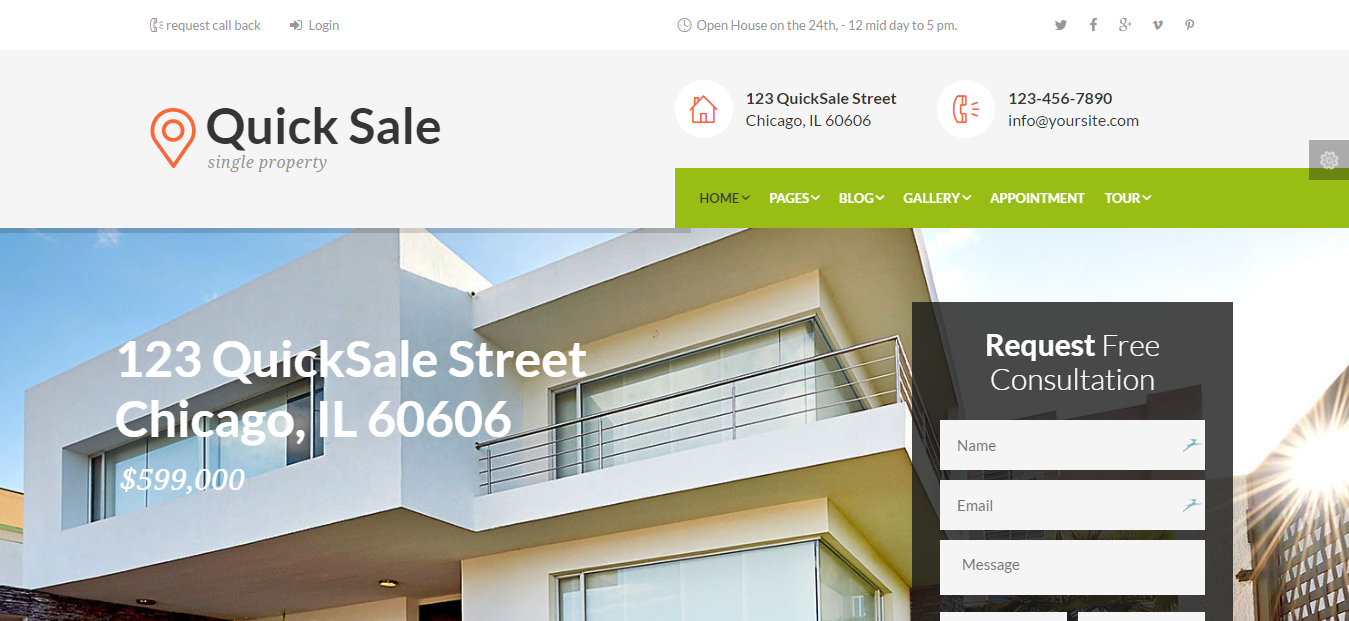 Quick Sale Real Estate WordPress Theme