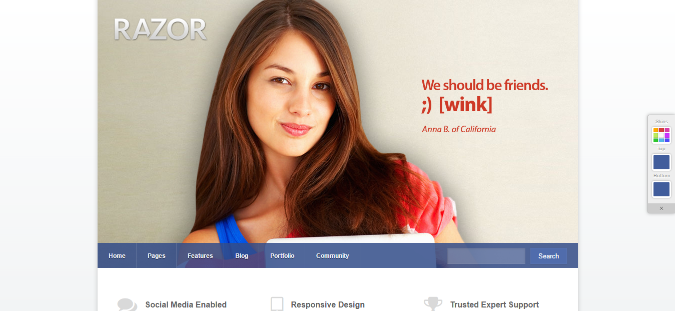 Razor Free And Premium Dating WordPress Theme