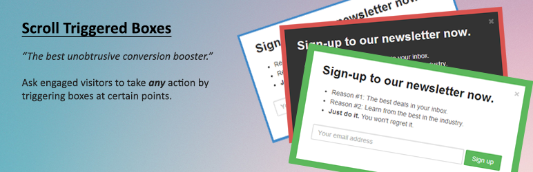 Scroll Triggered Boxes WordPress Newsletter Plugins