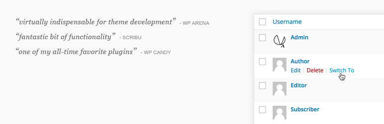 User Switching Essential WordPress Developer Plugins