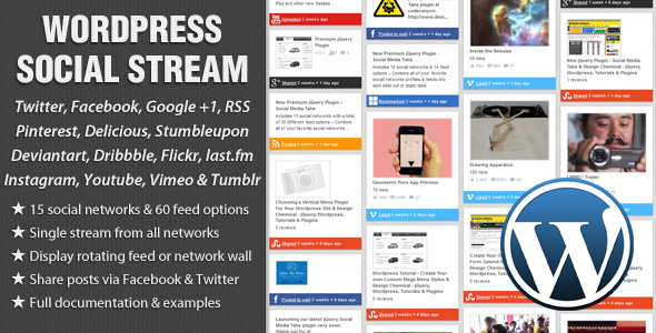 WordPress Social Stream Social Media Plugins