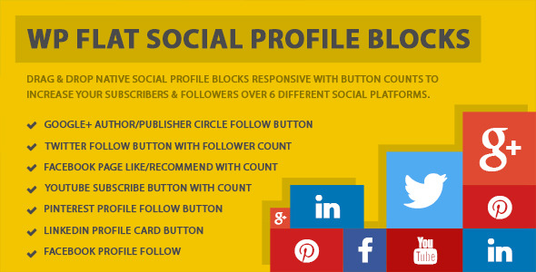 WP Flat Social Profile Blocks Social Media Plugins